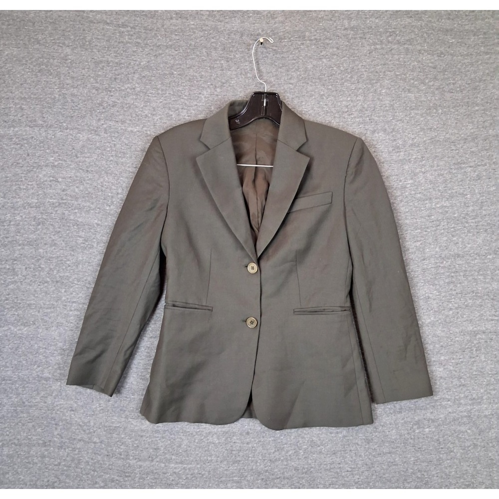 Theory Womens Jacket 00 XXS Green Button Blazer Academia Career 90s Y2K Preppy